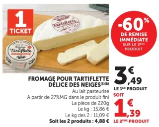 Fromage pour tartiflette Délice des Neiges