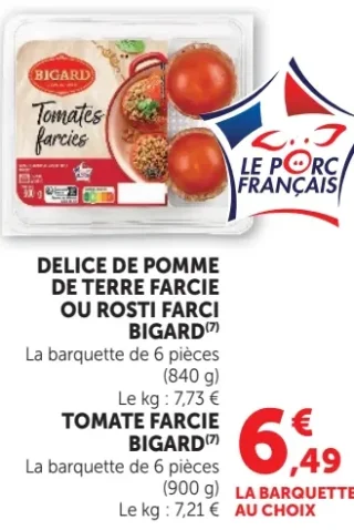 Délice de pomme de terre farcie ou rosti farci ou Tomate farcie Bigard