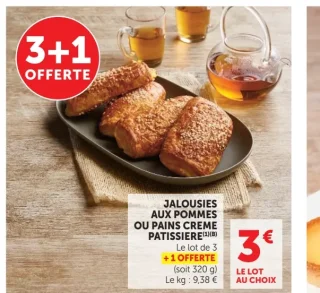 JALOUSIES AUX POMMES OU PAINS CREME PATISSIERE