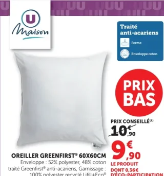 Oreiller Greenfirst® 60x60cm