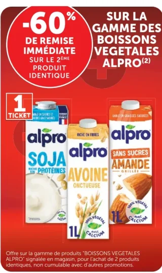 Gamme des boissons végétales Alpro