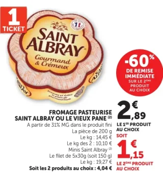 Fromage pasteurisé Saint Albray ou Le Vieux Pané