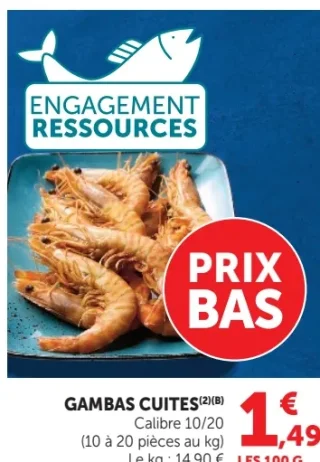 Gambas cuites