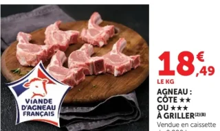Agneau : Côte ou à griller