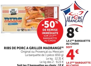 Ribs de porc à griller Madrange