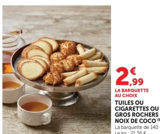 Tuiles ou Cigarettes ou Gros Rochers Noix de Coco