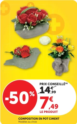 Composition en pot ciment