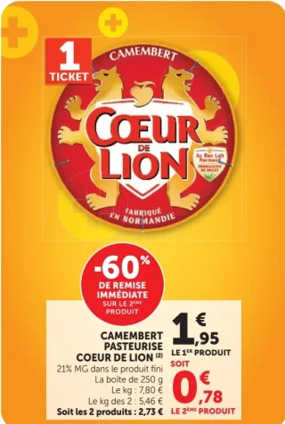 Camembert Pasteurisé Coeur de Lion