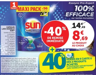 Capsules Lave-Vaisselle Sun Tout en 1 Pro-Expert / 4en1 Pro-Expert