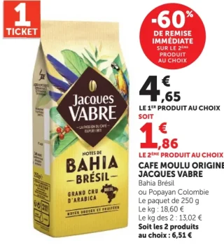 CAFE MOULU ORIGINE JACQUES VABRE