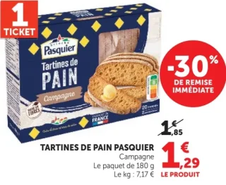 Tartines de pain Pasquier Campagne