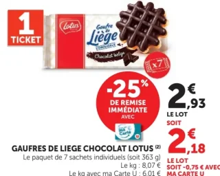 GAUFRES DE LIEGE CHOCOLAT LOTUS