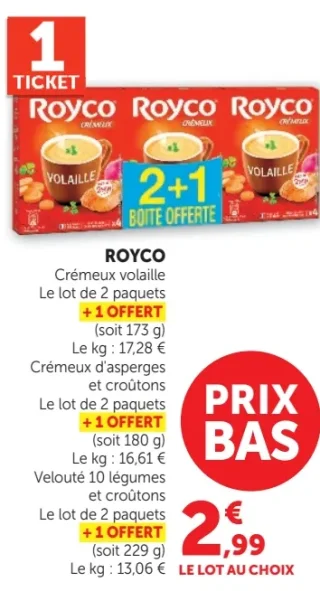 Royco Crémeux volaille, d'asperges ou velouté 10 légumes
