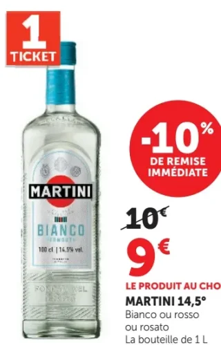 Martini Bianco ou rosso ou rosato 14,5°