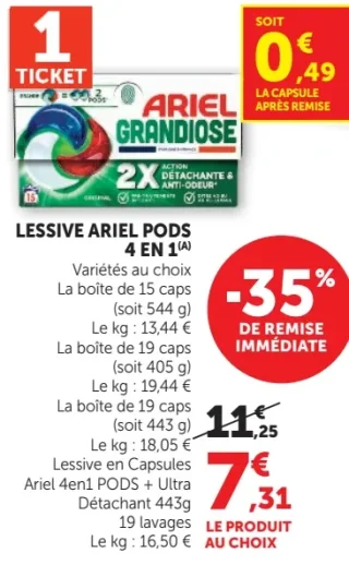 Lessive Ariel Pods 4 en 1