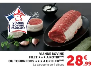 Viande Bovine Filet à rôtir ou Tournedos à griller