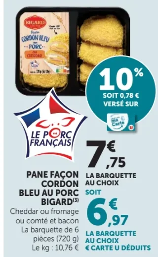 Pané façon cordon bleu au porc Bigard