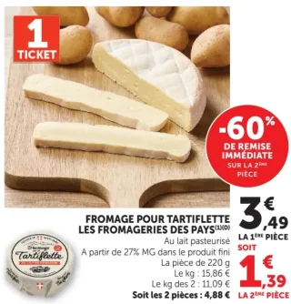 Fromage pour Tartiflette Les Fromageries des Pays