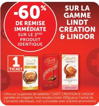 Tablettes de chocolat Lindt Creation & Lindor