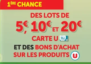 Jeu Les 20 Jours Plus - 1ère Chance : des lots de 5€, 10€ et 20€ Carte U