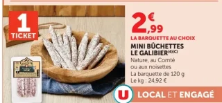 Mini bûchettes Le Galibier Nature, au Comté ou aux noisettes