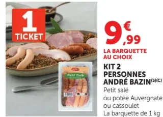Kit 2 personnes André Bazin Petit salé ou potée Auvergnate ou cassoulet