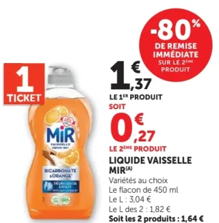 Liquide Vaisselle Mir Bicarbonate & Orange