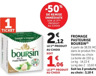 Fromage pasteurisé Boursin