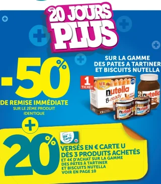 La gamme des pâtes à tartiner et biscuits Nutella