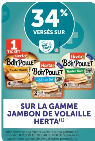 Sur la gamme jambon de volaille Herta