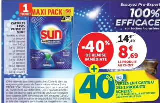 Capsules lave-vaisselle Sun Pro-Expert