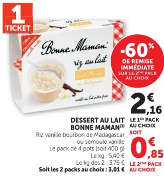 Dessert au lait Bonne Maman riz au lait