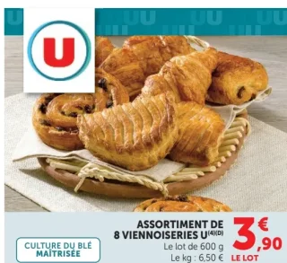 Assortiment de 8 viennoiseries U