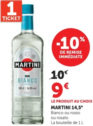 Martini 14,5° Bianco ou rosso ou rosato
