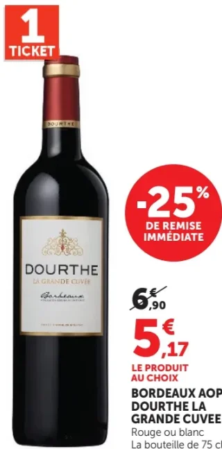 Bordeaux AOP Dourthe La Grande Cuvee Rouge ou blanc