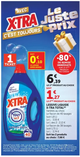 Lessive liquide X-Tra Total