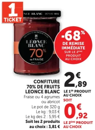 Confiture 70% de fruits Léonce Blanc
