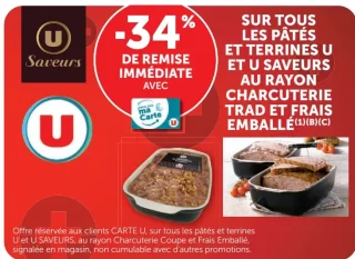 Sur tous les pâtés et terrines U et U Saveurs