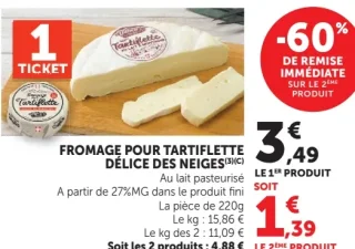 Fromage pour tartiflette Délice des Neiges