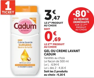 Gel ou crème lavant Cadum