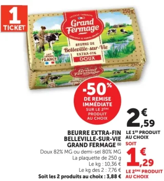 BEURRE EXTRA-FIN BELLEVILLE-SUR-VIE GRAND FERMAGE