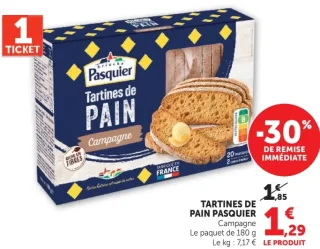 Tartines de pain Campagne Pasquier