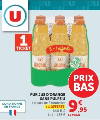 Pur Jus d'Orange Sans Pulpe U