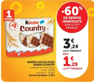 Barres chocolatées Kinder Country