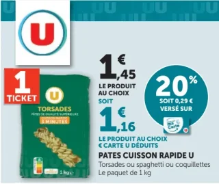 Pates Cuisson Rapide U