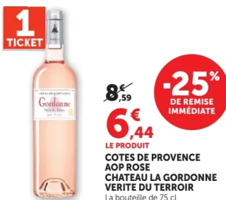 COTES DE PROVENCE AOP ROSE CHATEAU LA GORDONNE VERITE DU TERROIR