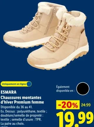 ESMARA Chaussures montantes d’hiver Premium femme