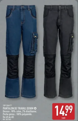 PANTALON DE TRAVAIL DENIM TOP CRAFT®