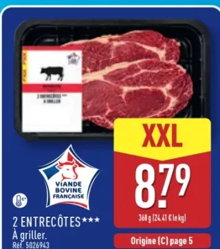 2 Entrecôtes*** À griller XXL