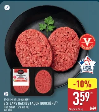 St-Clément Le Boucher 2 Steaks Hachés Façon Bouchère